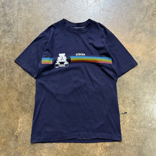 Auburn Rainbow Stripe Navy Tee