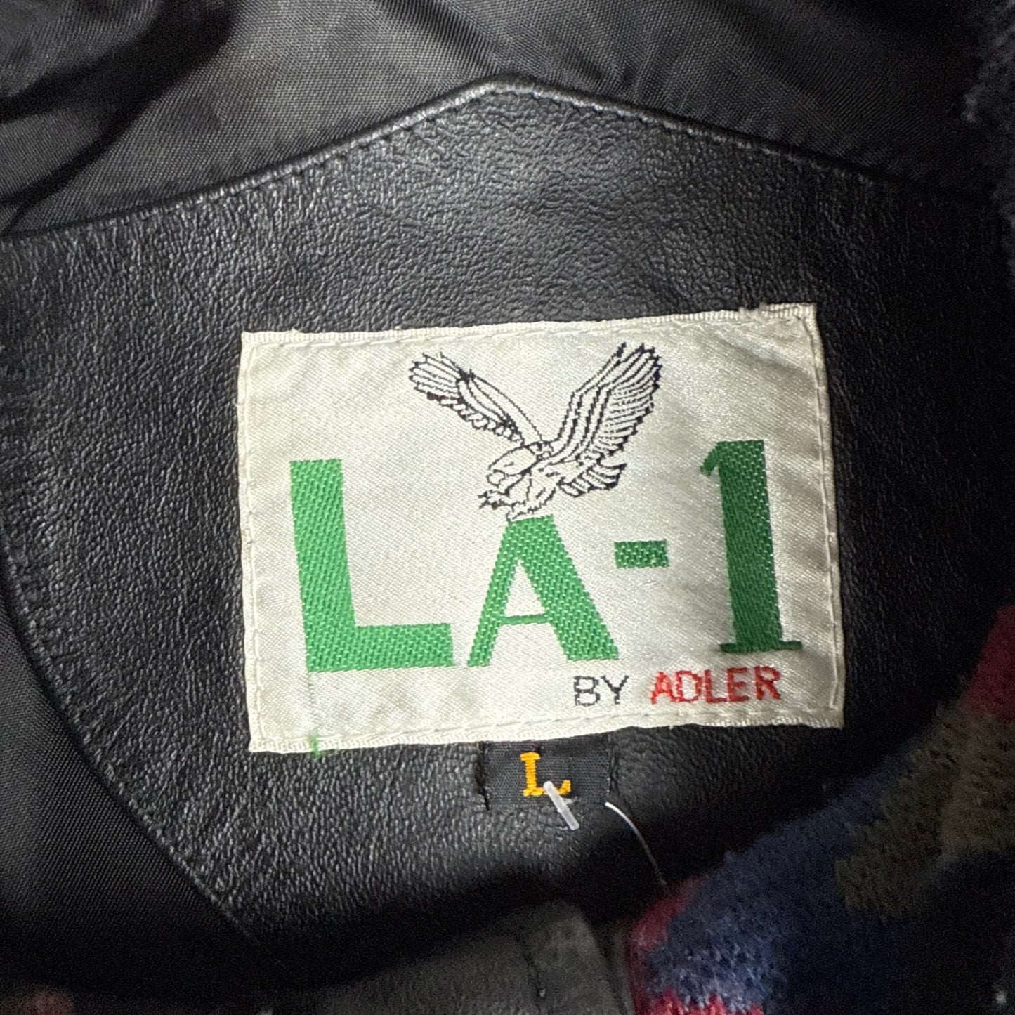 LA-1 by Adler Southwestern Leather Jacket - Black/Green/Red (L)