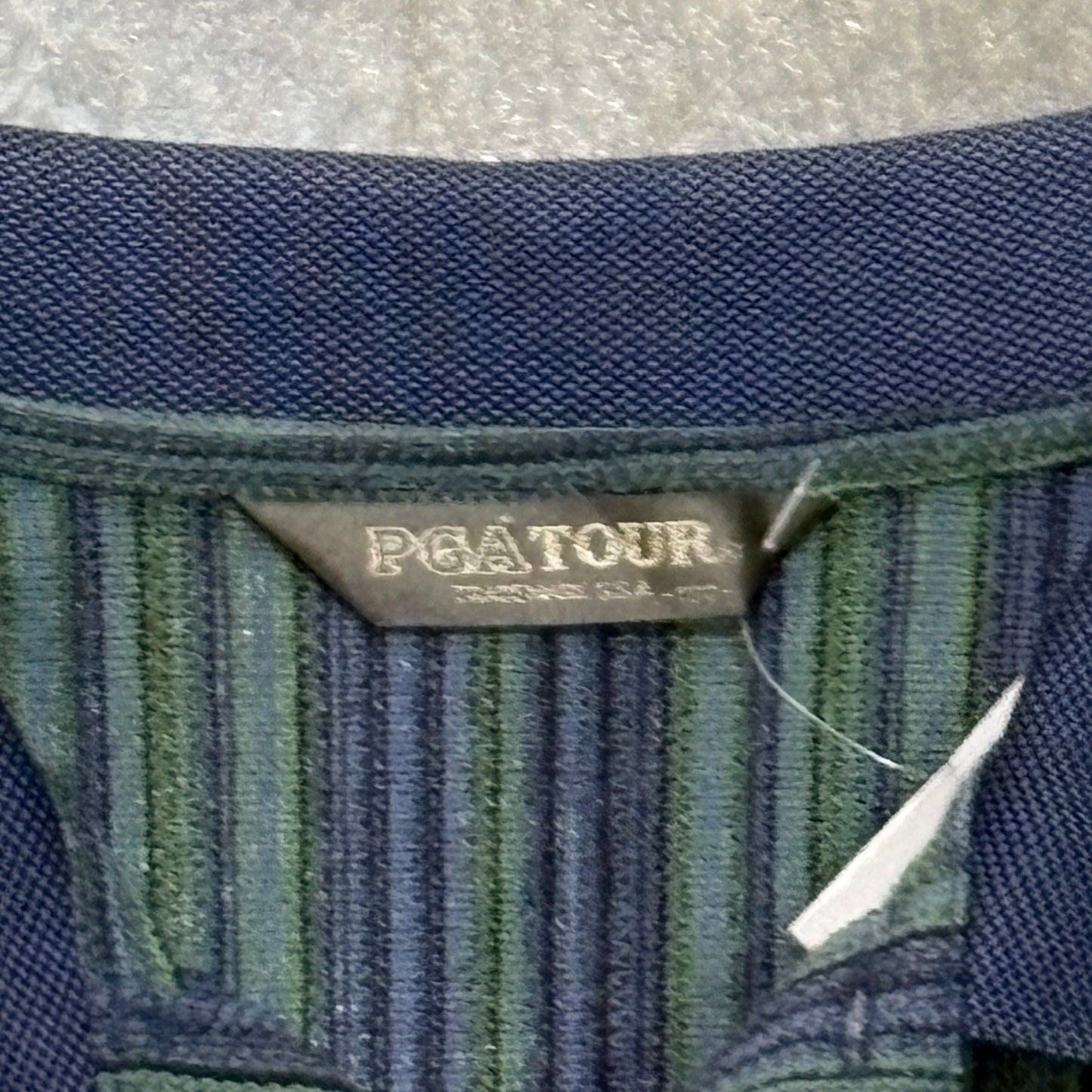 1990s PGA Tour Striped Long Sleeve Polo (L)