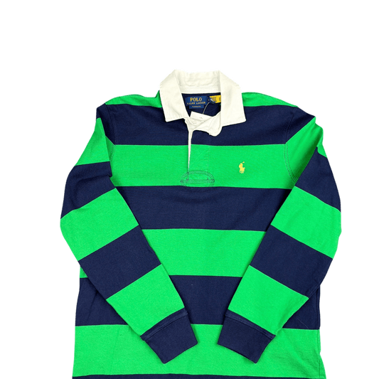 Polo Ralph Lauren Classic Fit Rugby Shirt - Navy Blue and Green (M)