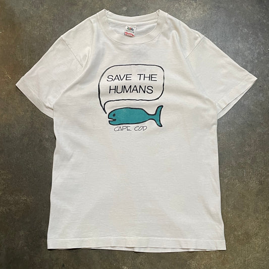 White Save The Humans Cape Cod Tee
