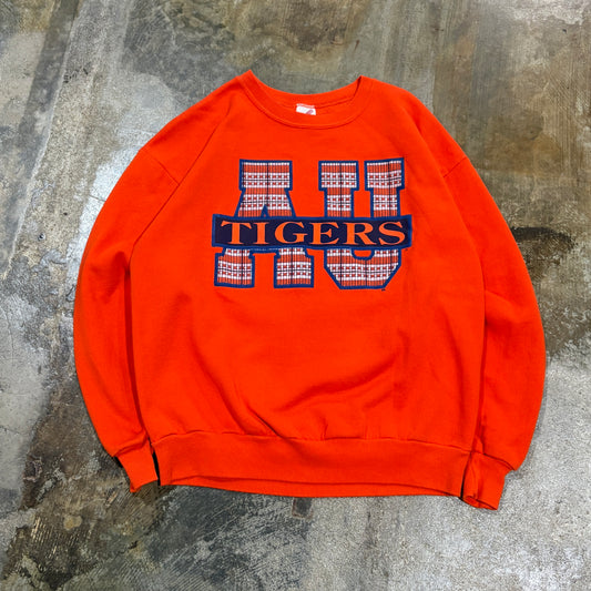 Auburn Jerzees Plaid Letters Orange Crewneck