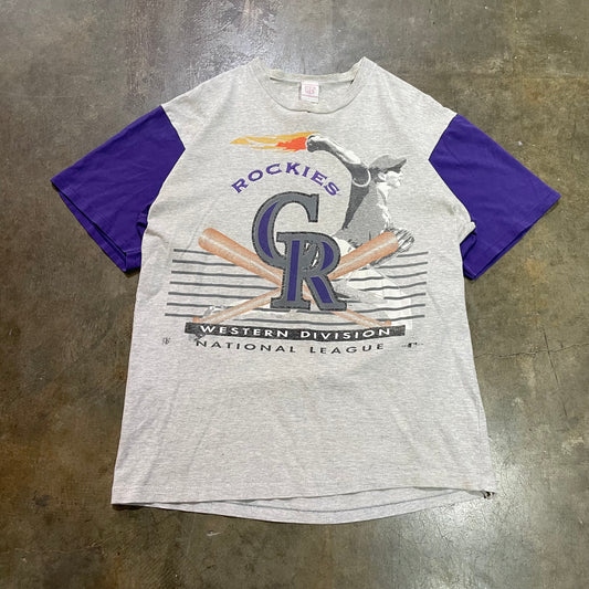 Grey/Purple Rockies Tee