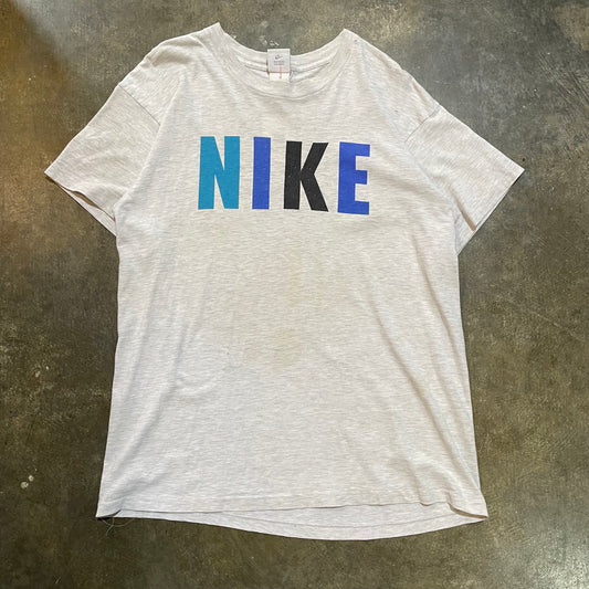 Grey Nike Spell Out 3 Tone Tee