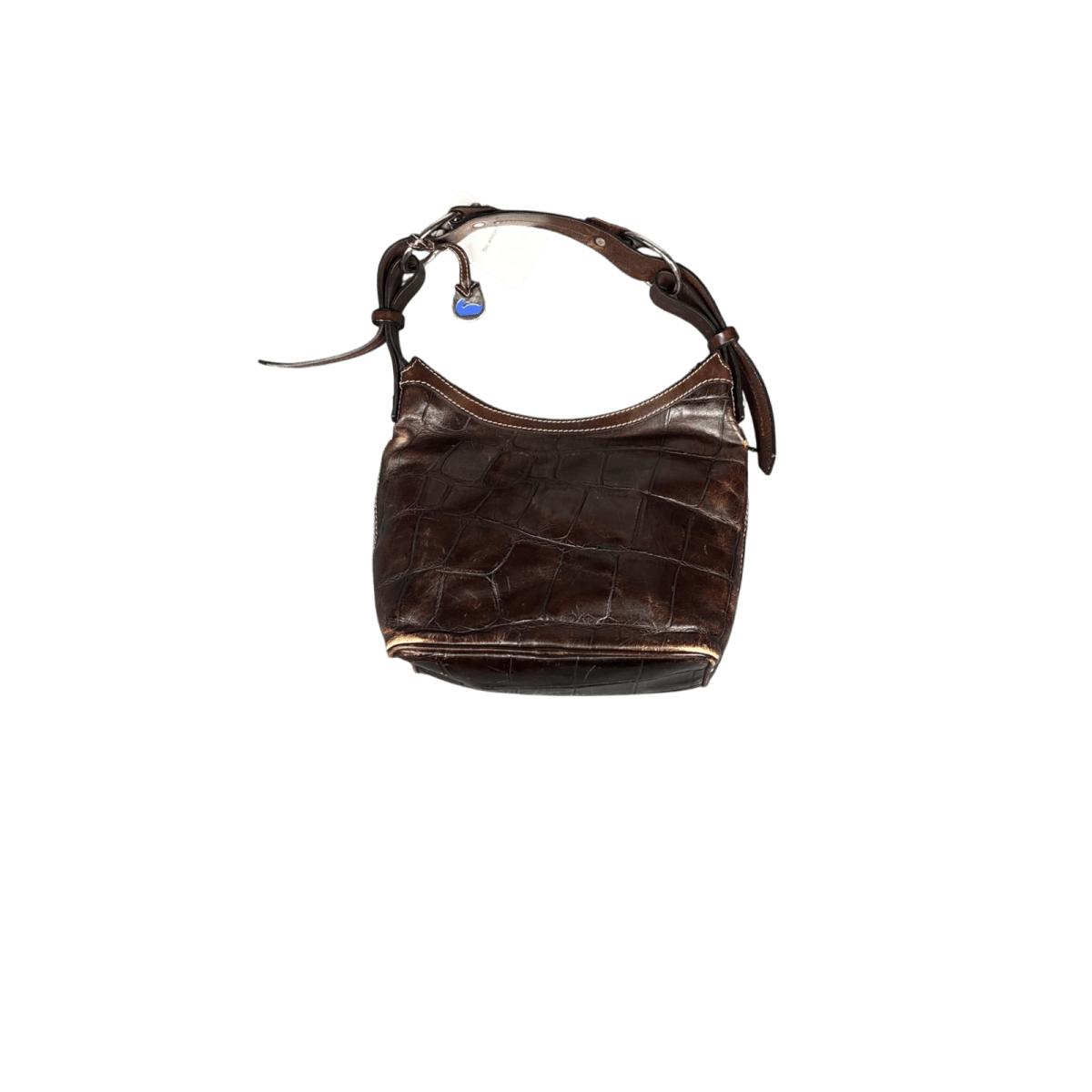 Dooney & Bourke Croc Embossed Shoulder Bag - Brown