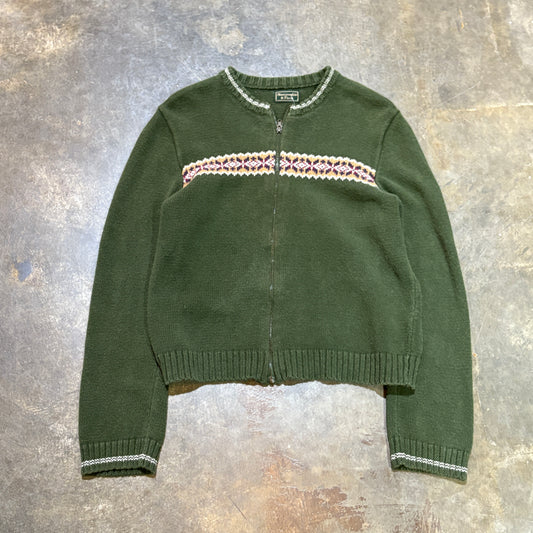 Y2K Abercrombie & Fitch Fair Isle Zip Cardigan (S)