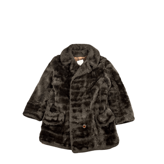 Vintage Faux Fur Coat - Brown