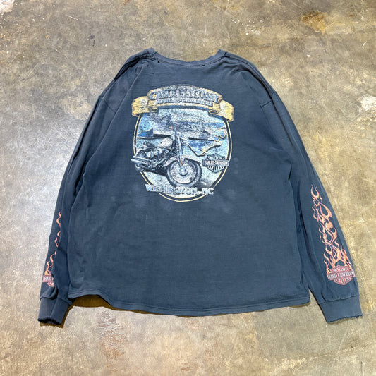 Vintage Harley Davidson Flames Long Sleeve