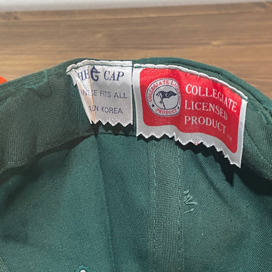 DS Green Miami Hurricanes Orange Brim Hat