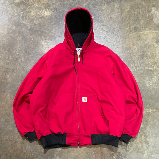 Bright Red Carhartt Insulated Hooded Jacket