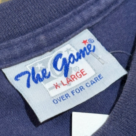 Navy ATL Braves Embroiderd Corner Logo Tee