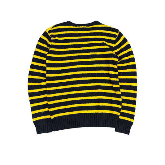 Polo Ralph Lauren Striped Sweater - Navy Blue/Yellow (L)