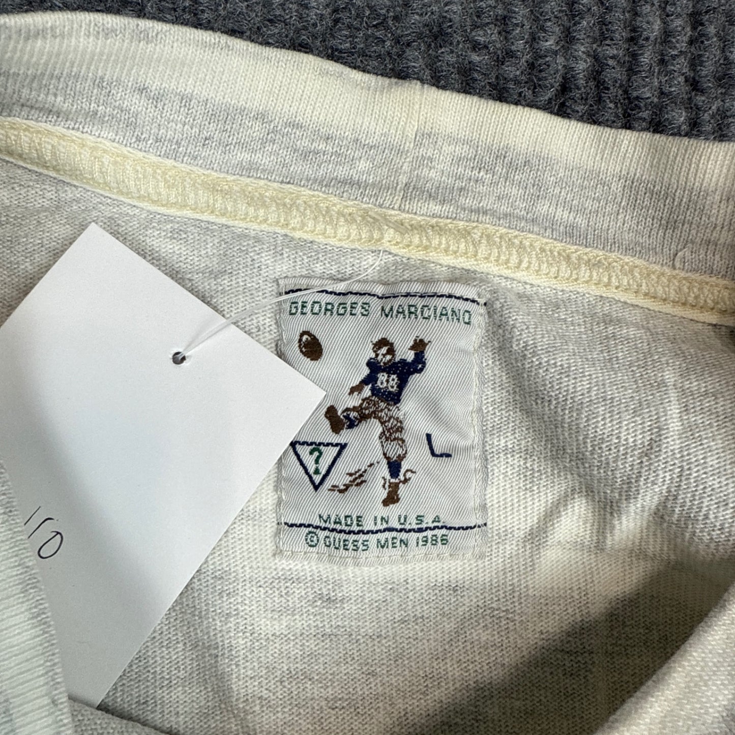 Georges Marciano Guess Striped Long Sleeve - Light Gray/White (L)