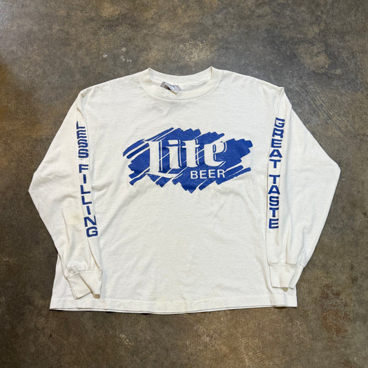 White Lite Beer LS Tee