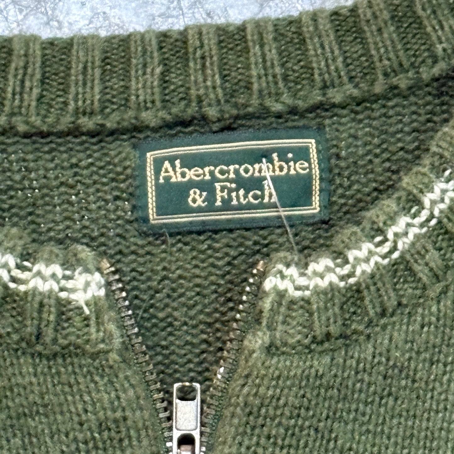 Y2K Abercrombie & Fitch Fair Isle Zip Cardigan (S)