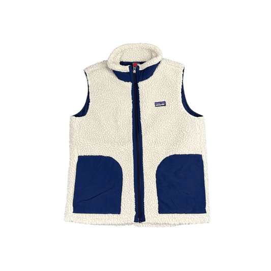 Patagonia Fleece Vest - Cream and Navy (XL)