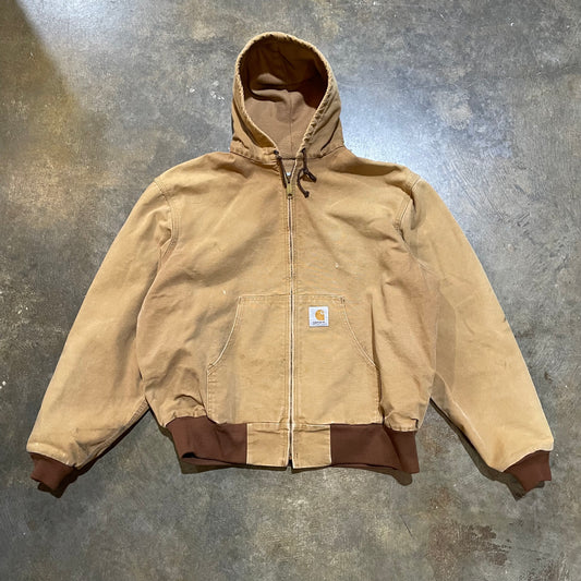 Tan Waffle Lined Carhartt Hooded Jacket11