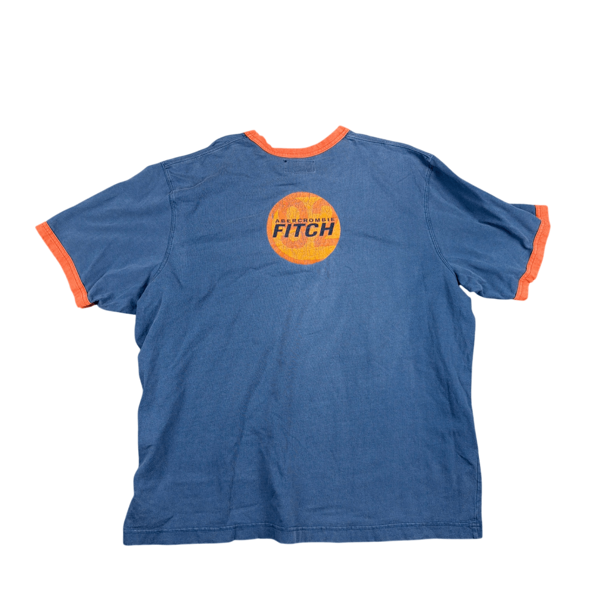 Abercrombie & Fitch Ringer Tee - Blue with Orange (XXL)