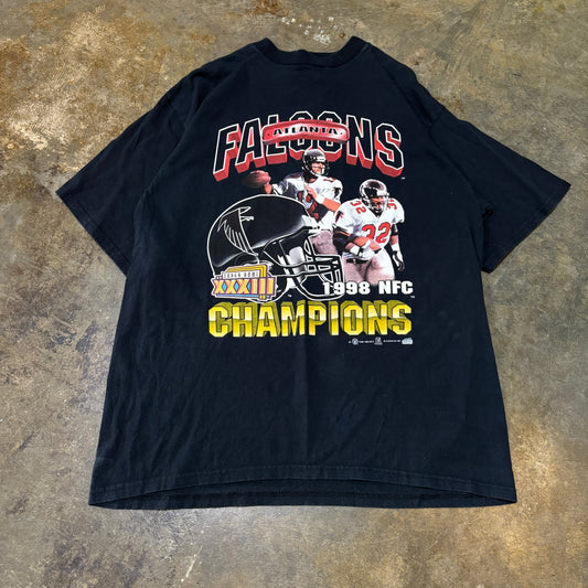 Black 1998 Atlanta Falcons NFC Champions Sport Attack Tee