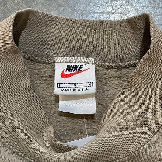 Brown Nike Embroidered Simple Crew
