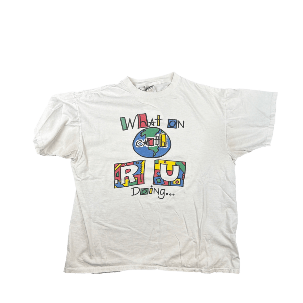 Oneita Power-T What on Earth Are You Doing T-Shirt - White (XL)