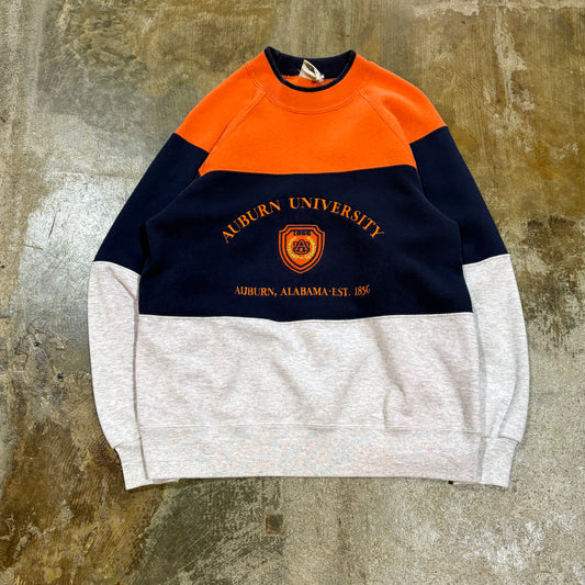 Auburn Colorblock Nutmeg Crest Logo Crew