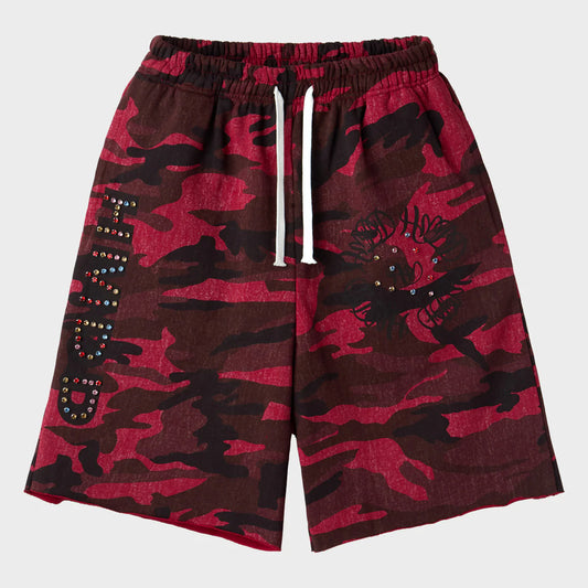 HMDD Red Camo Chimstone Sweat Shorts