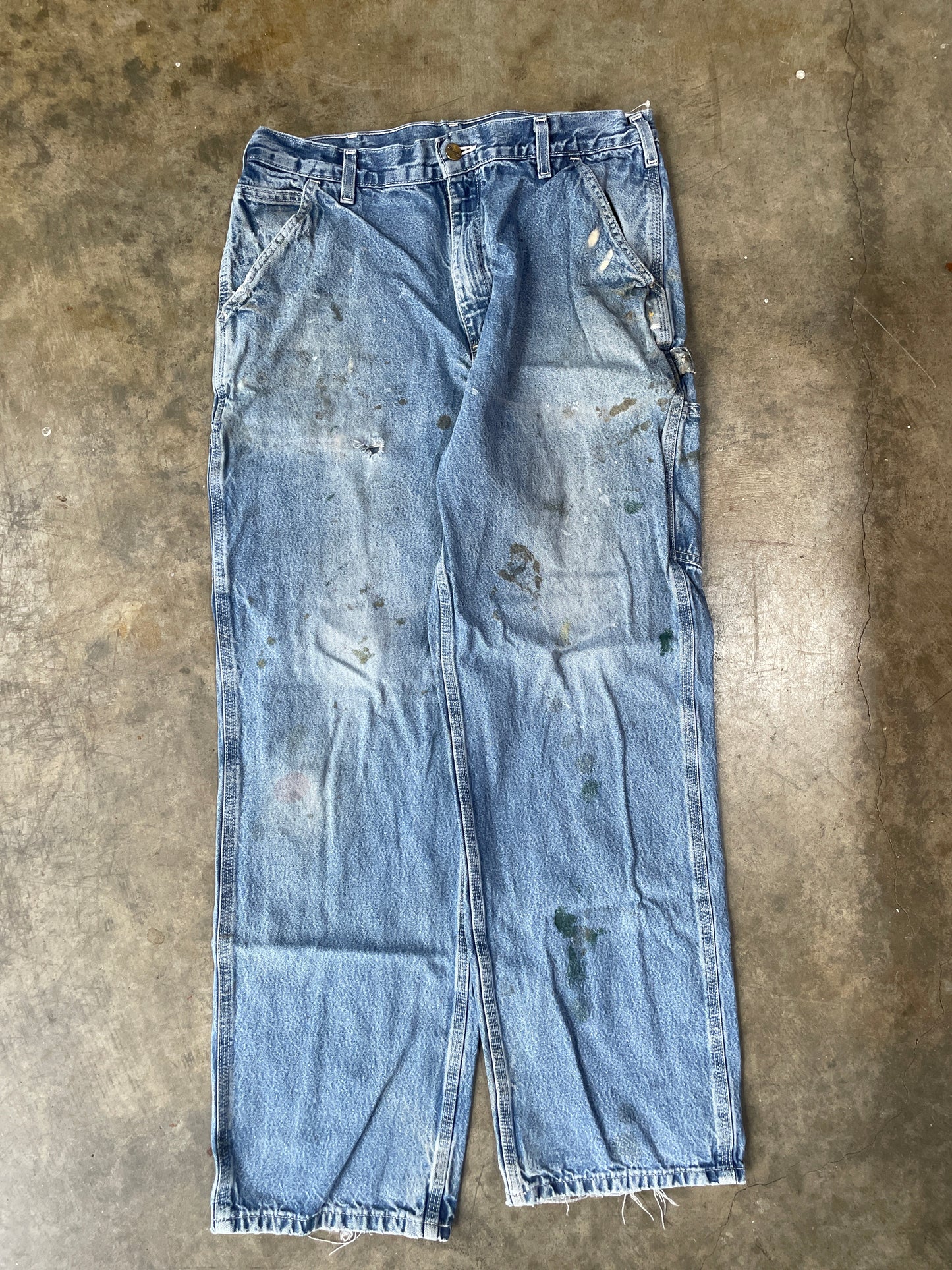 Carhartt Loose Fit Paint-Splattered Work Jeans (34x32)