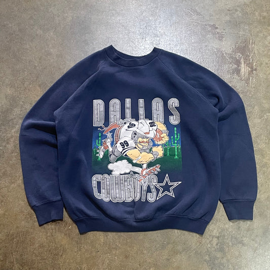 Dallas Cowboys Big Print Player Navy Crewneck