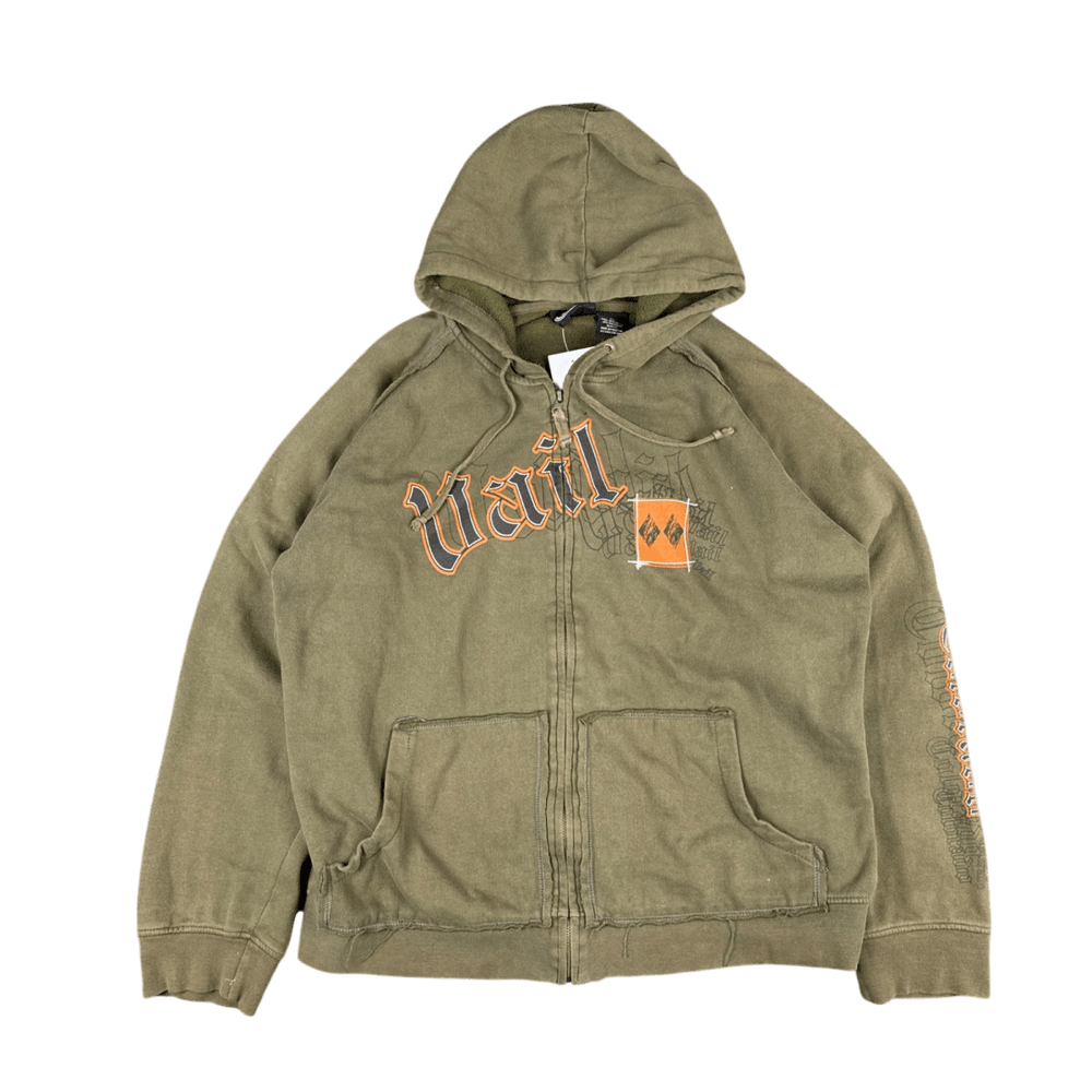 Vail Resortwear Zip Hoodie - Olive Green (XL)