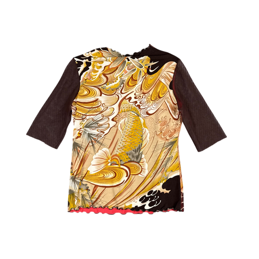 ANAC by Kimmik Vintage Printed Top - Brown/Multicolor (L)