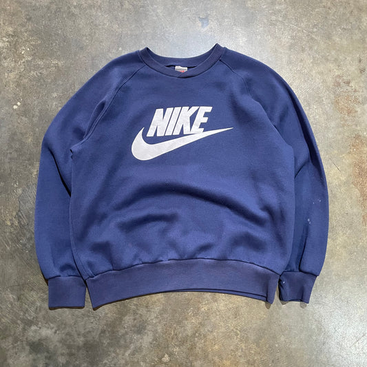 Navy Nike Swoosh Print Crew