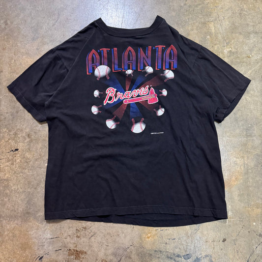 Atlanta Braves 1994 Baseballs Flying Black Tee