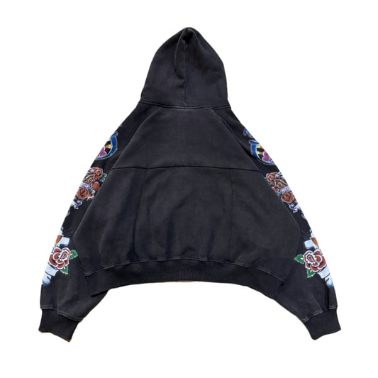 Used Black We Are Righteous Risen King Cropped Zip-Up