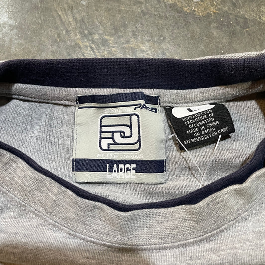 Grey & Navy Paco LS Skate Tee