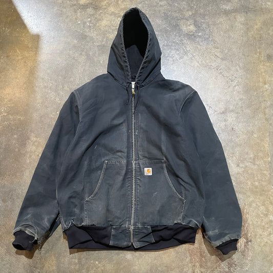 Distressed Black Carhartt Hooded Jacket9