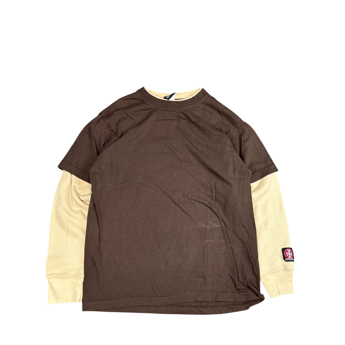 West Coast Choppers Layered Long Sleeve Tee - Brown/Beige (M)