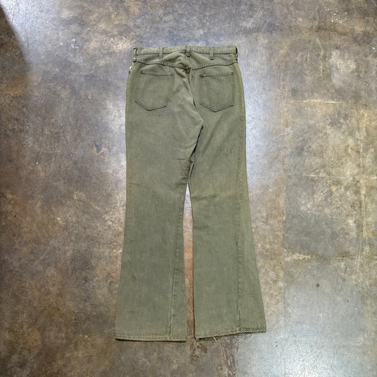 70's Ranchcraft Green Flared Denim Jeans