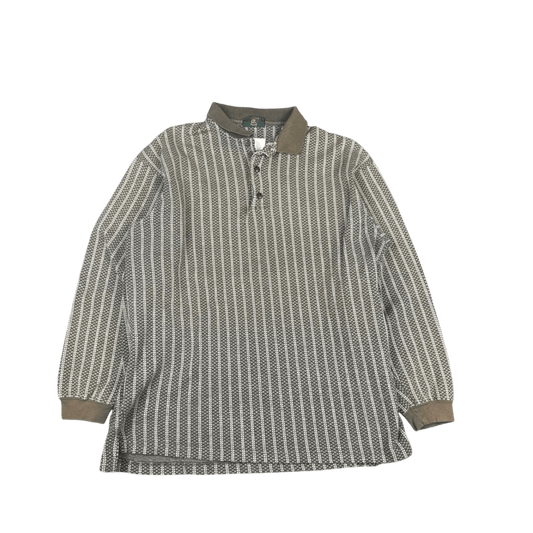 Club Room Patterned Polo - Olive/Brown (M)