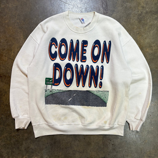 1993 Come On Down Iron Bowl Auburn White Sweatshirt