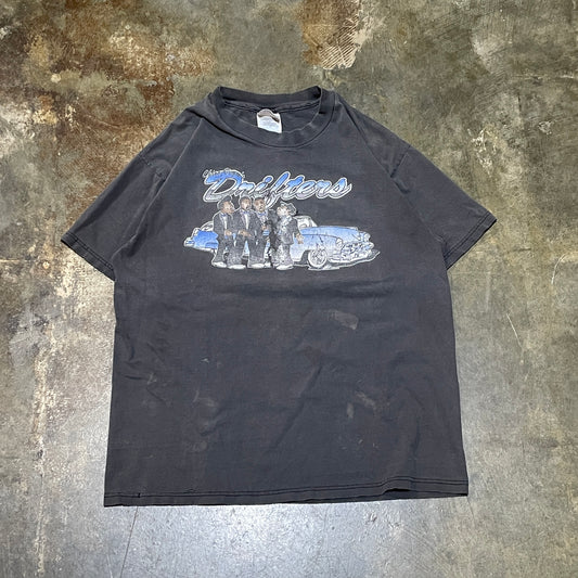 Faded Black Distressed Drifters Tee