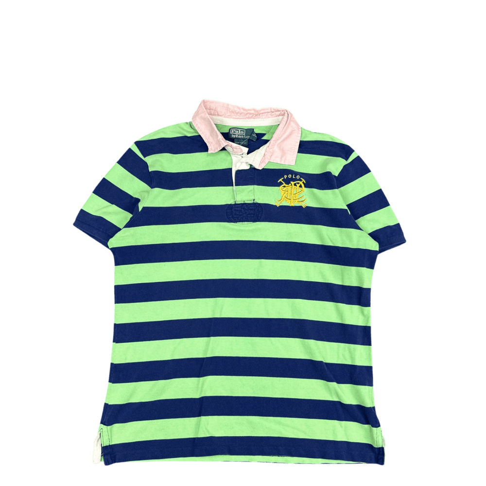 Polo by Ralph Lauren Custom Fit Polo - Green/Navy Stripe (XL)