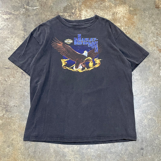 Black Harley Davidson Bald Eagle Tee