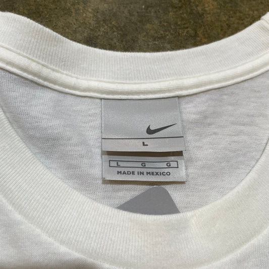 White Blue Cursive Nike Silver Tag Tee