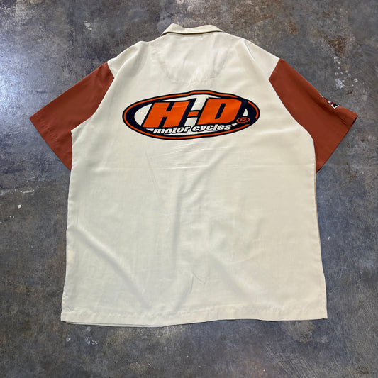 Tan Harley Loop Collar Button Up