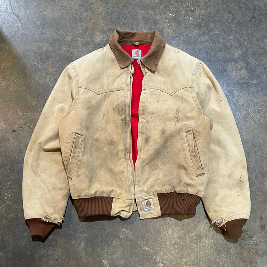 Tan Thrashed Carhartt Santa Fe Jacket Broken Zipper