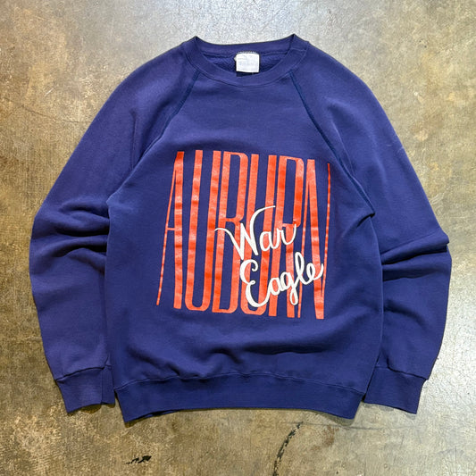 Faded Navy Auburn War Eagle Stedman Raglan Crew