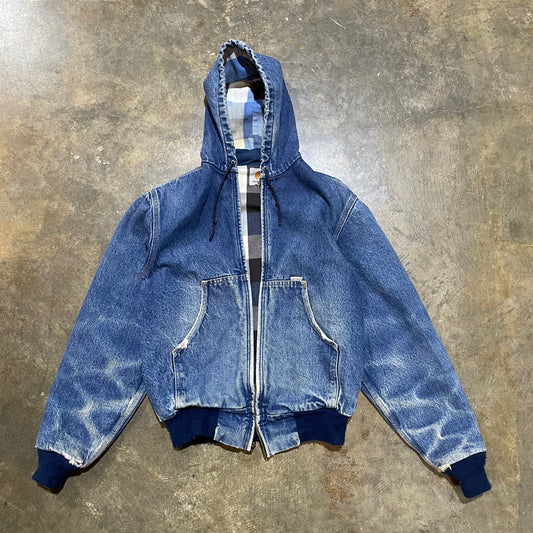 Denim Flannel Lined Carhartt Hooded Jacket8