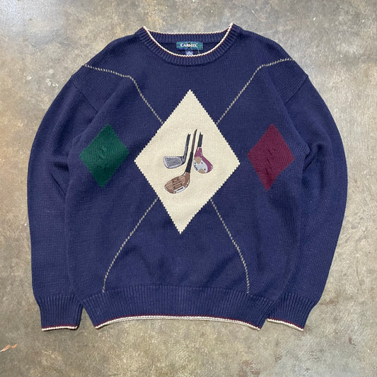Navy Golf Carmel Sweater