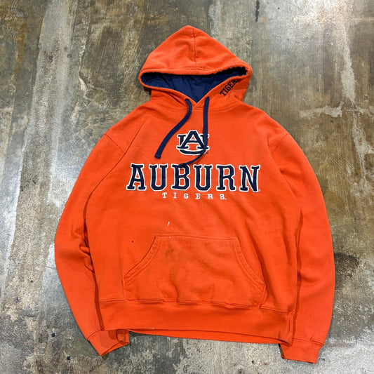Auburn Embroidered Spellout Hoodie Orange